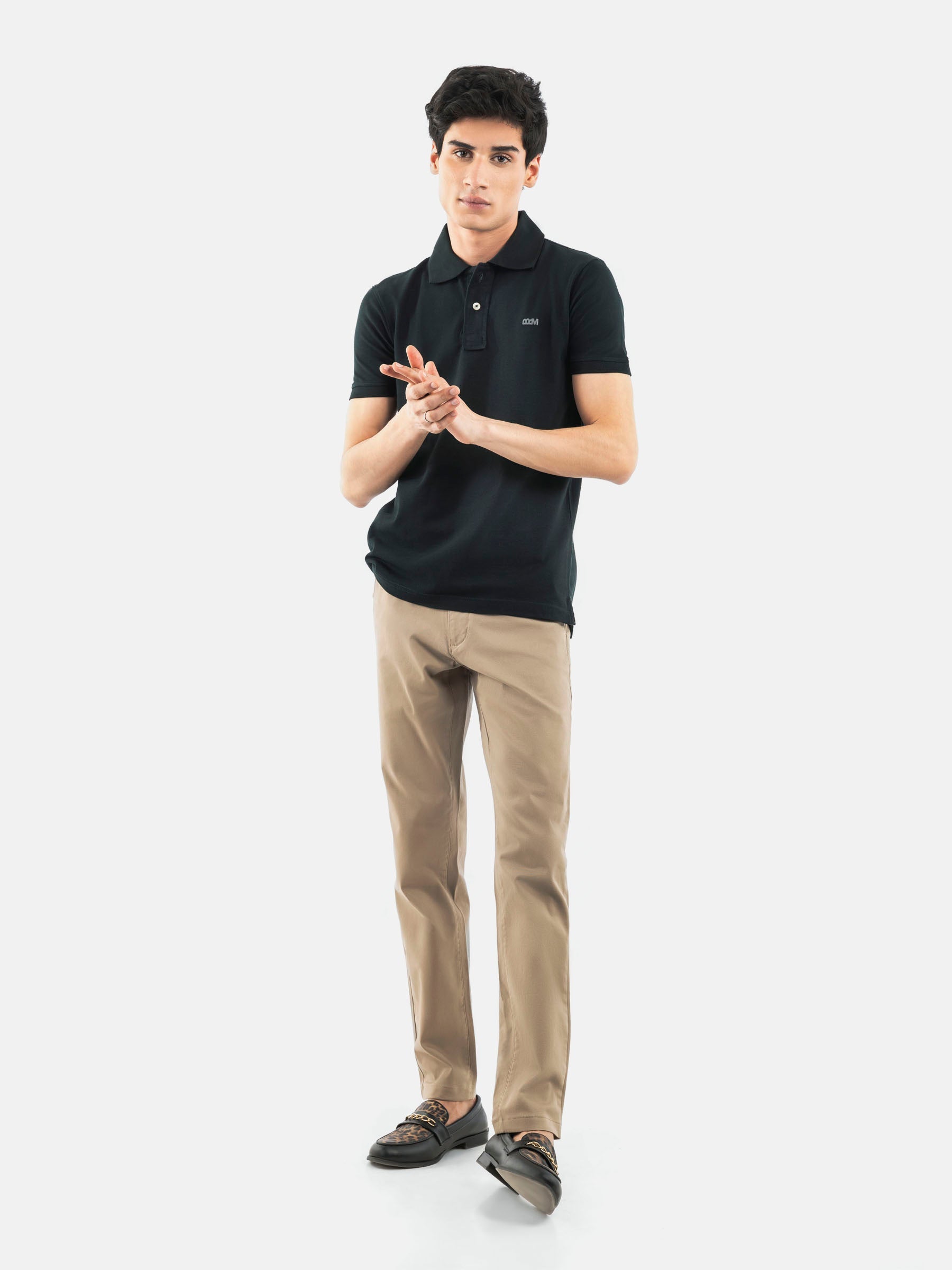 Dark Green Basic Pique Polo Shirt