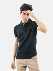 Dark Green Basic Pique Polo Shirt
