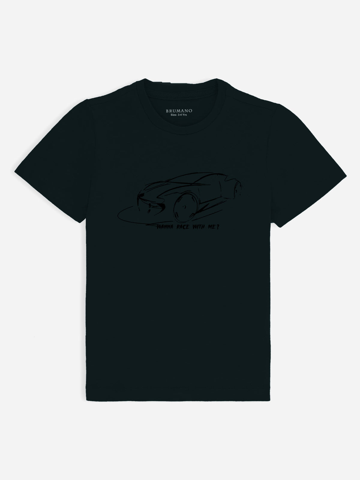 Dark Green Graphic 'Car' Printed Casual Tee