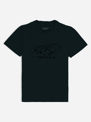 Dark Green Graphic 'Car' Printed Casual Tee