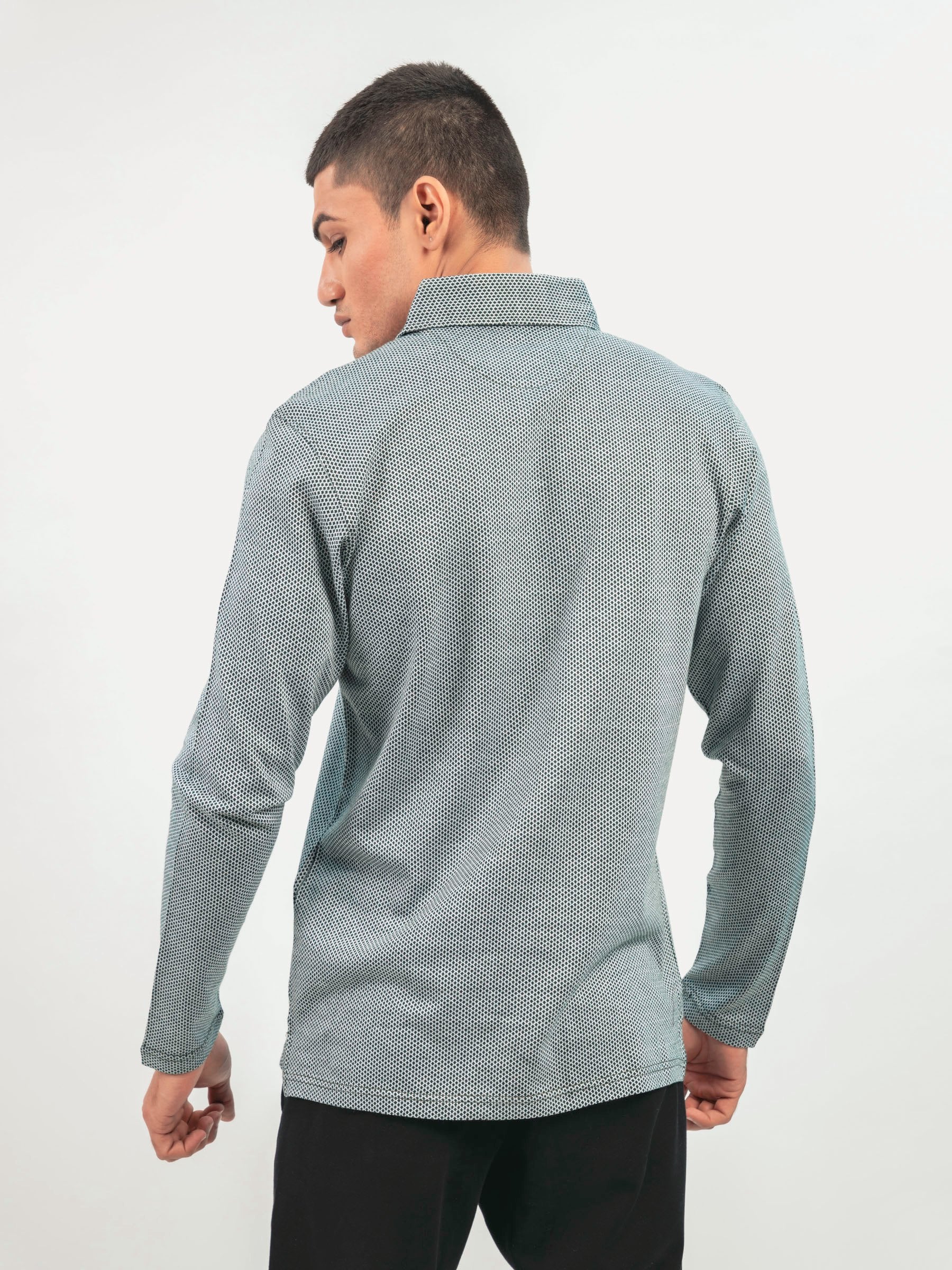 Dark Green Mercerized Full Sleeves Polo Shirt