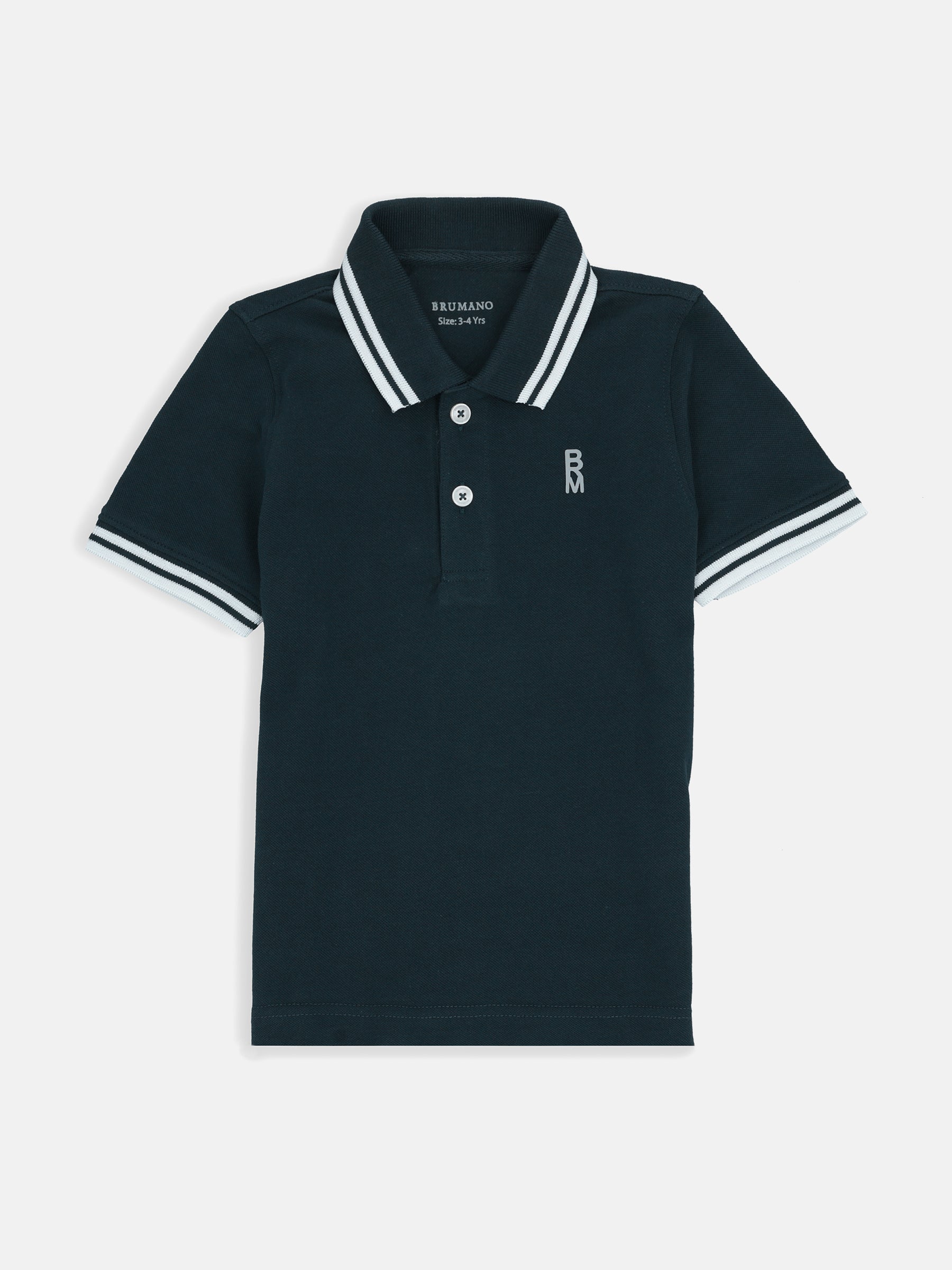 Dark Green Pique Casual Tipped polo