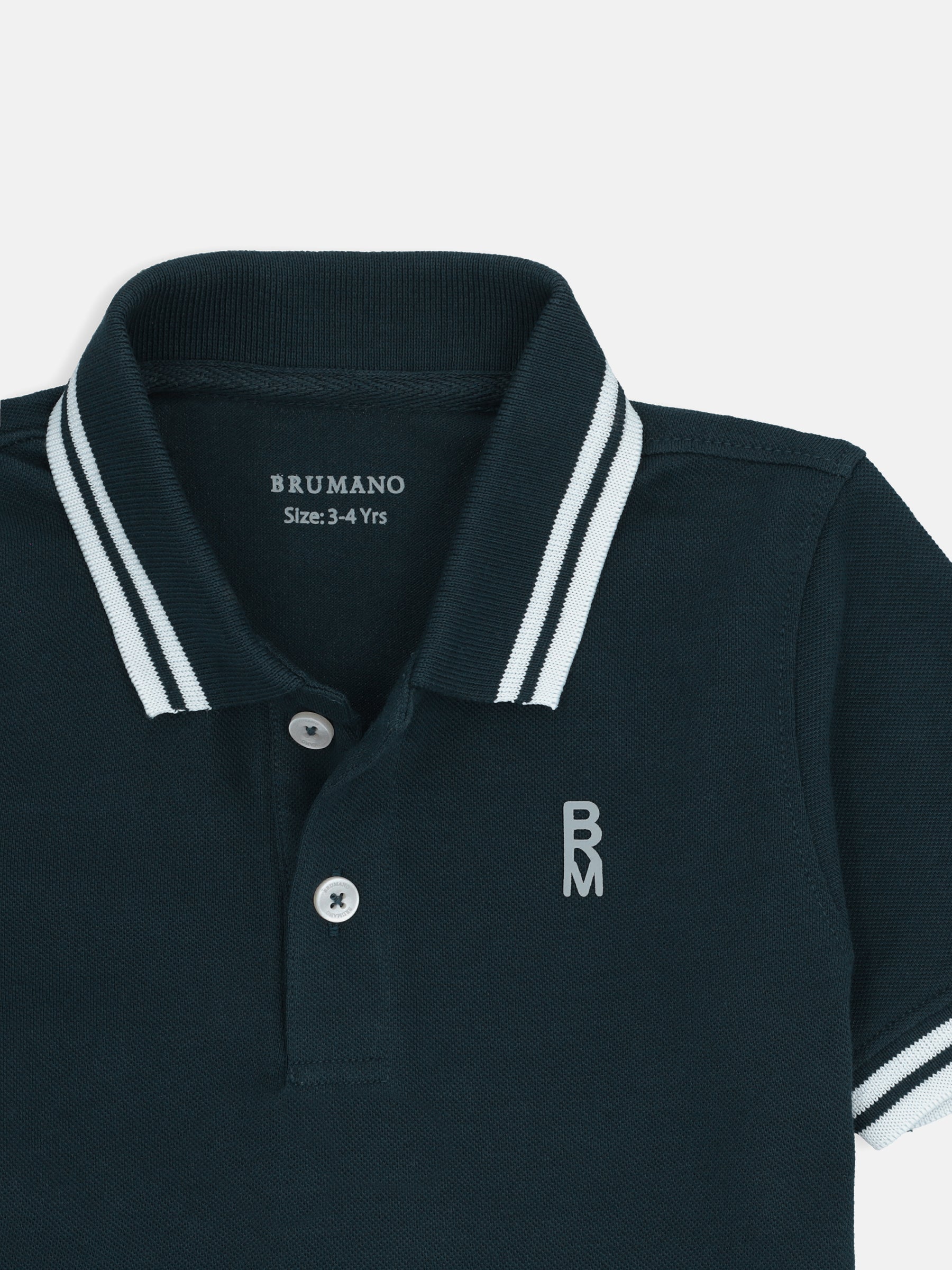 Dark Green Pique Casual Tipped polo