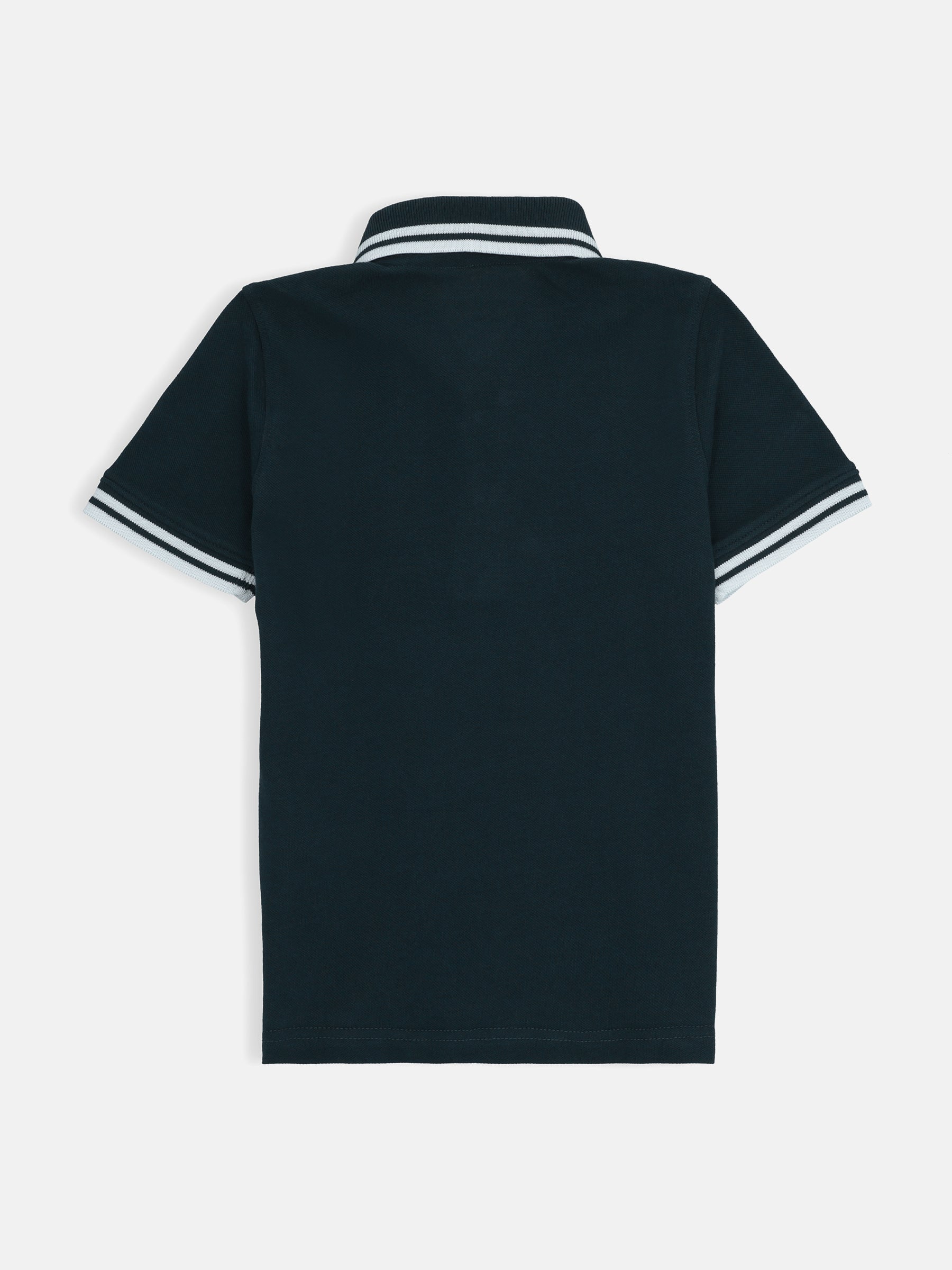 Dark Green Pique Casual Tipped polo