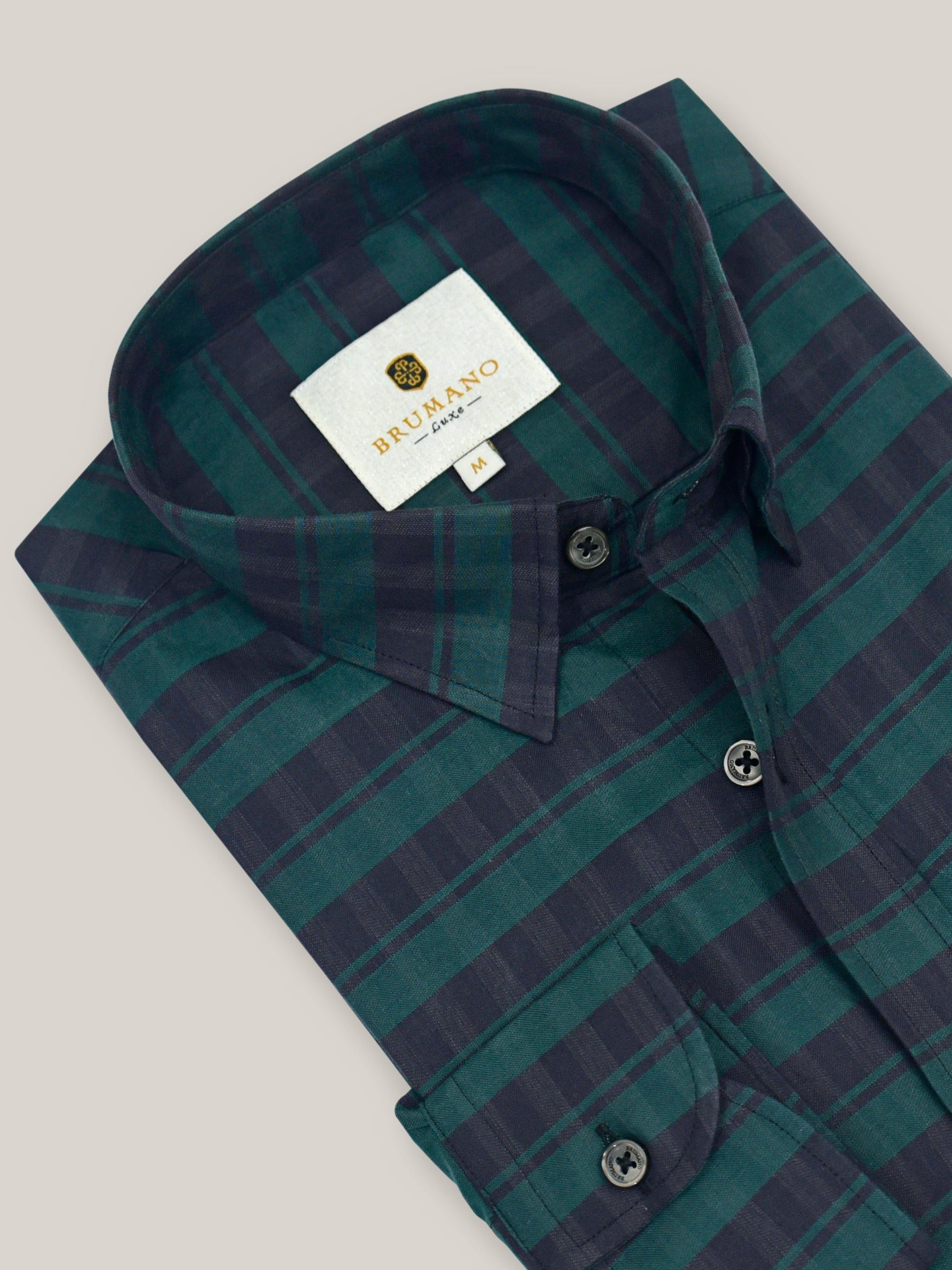 Dark Green & Black Horizontal Striped Shirt