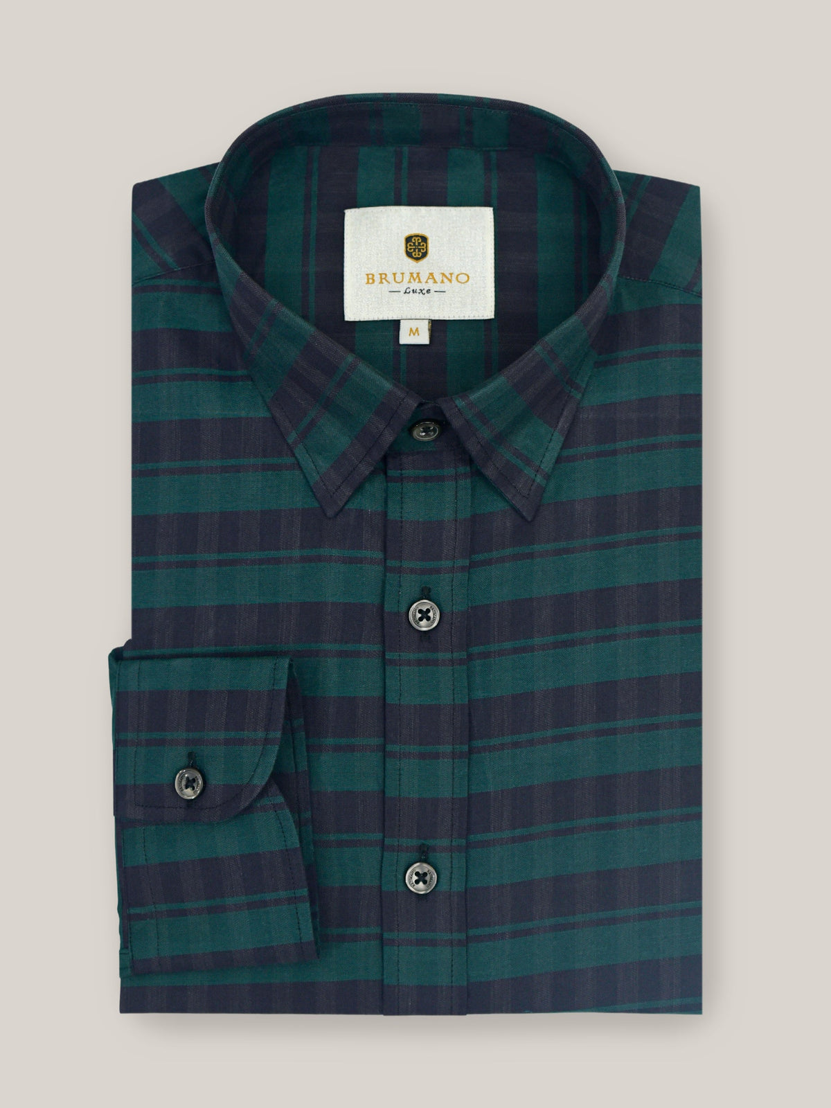 Dark Green & Black Horizontal Striped Shirt
