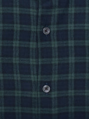 Dark Green & Blue Flannel Checkered Shirt