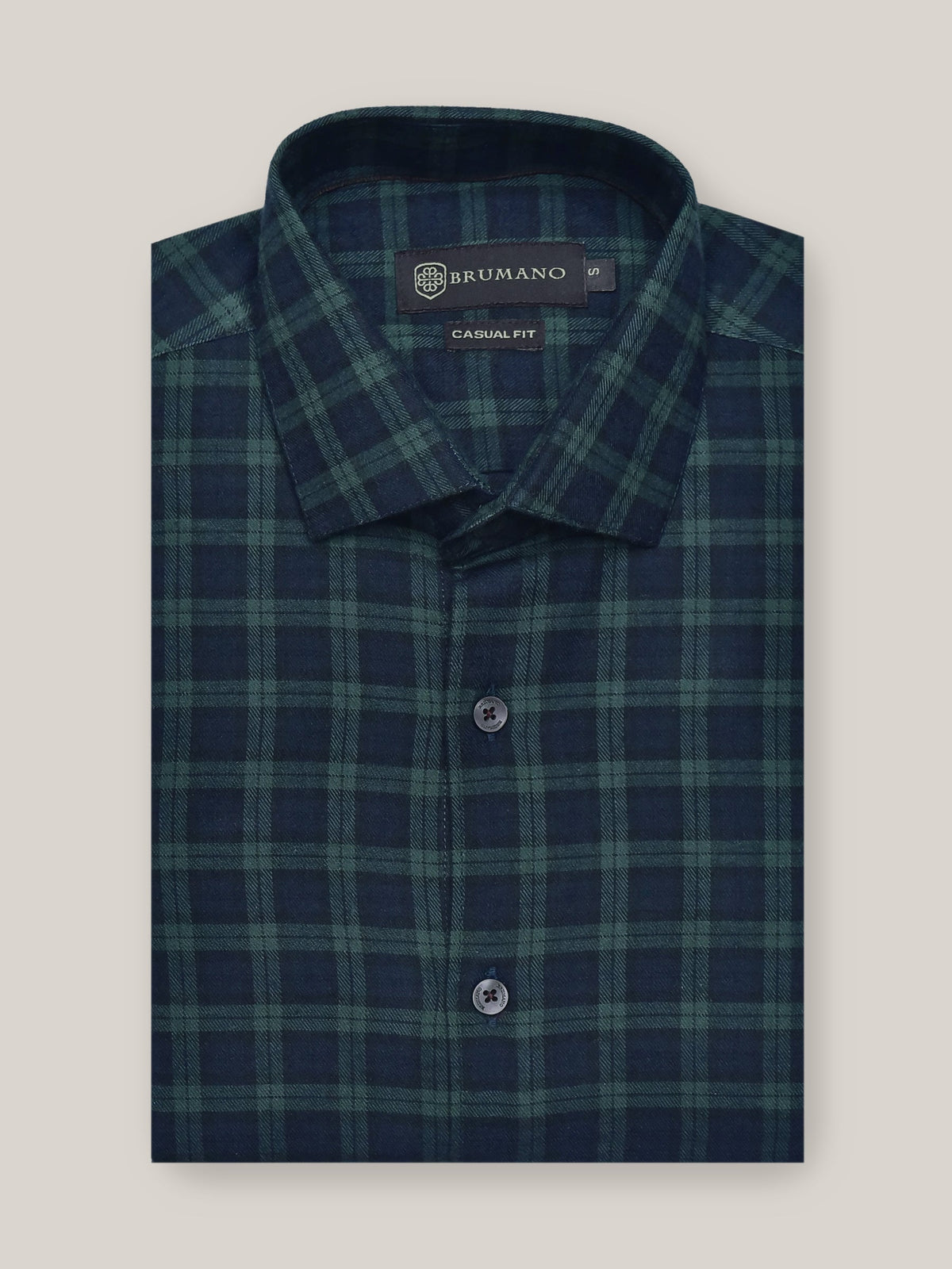 Dark Green & Blue Flannel Checkered Shirt