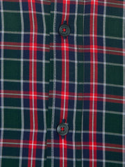 Dark Green & Red Flannel Checkered Shirt