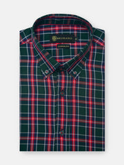 Dark Green & Red Flannel Checkered Shirt