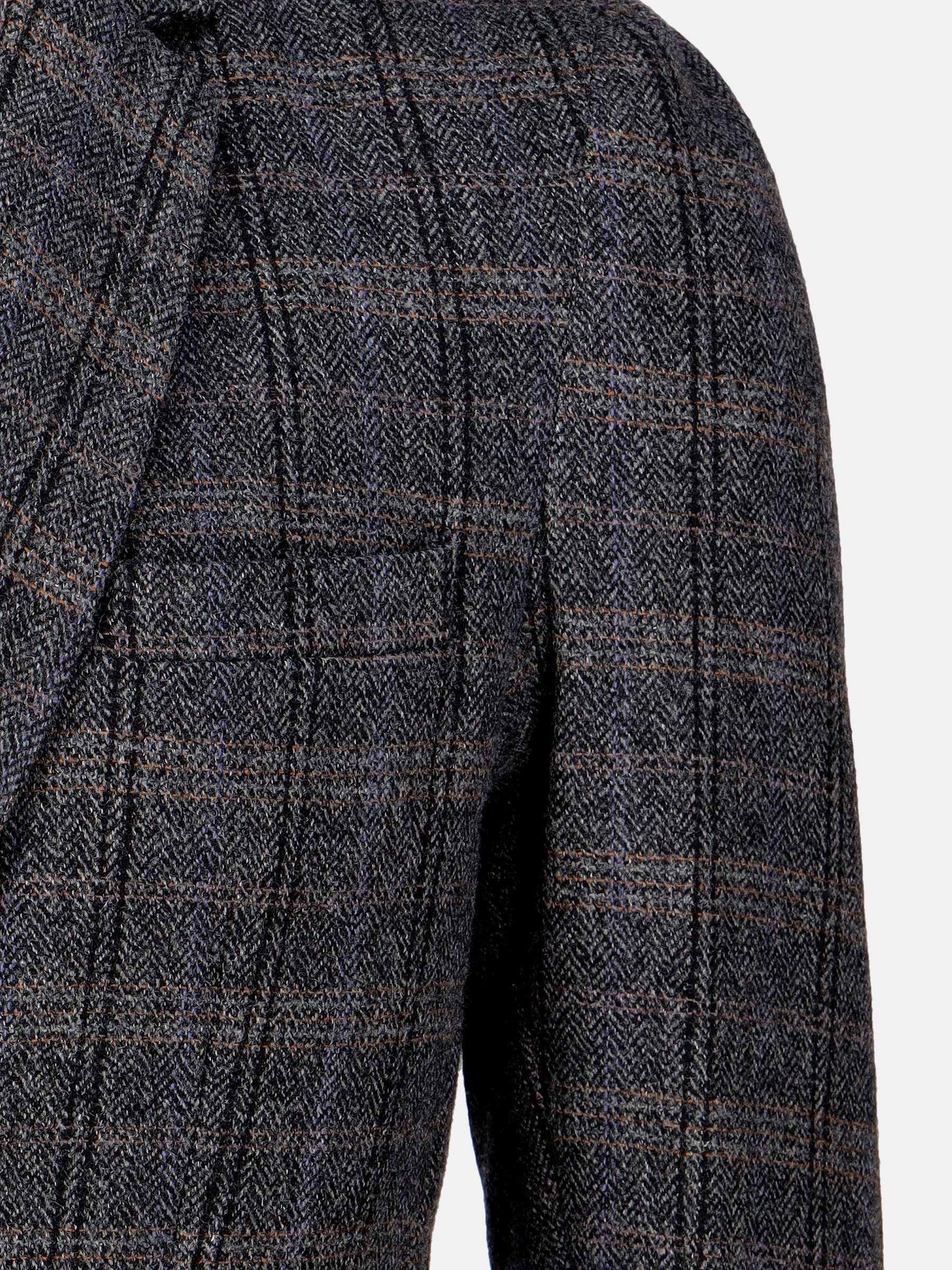 Dark Grey Checkered Wool Cashmere Blazer - Sartoria
