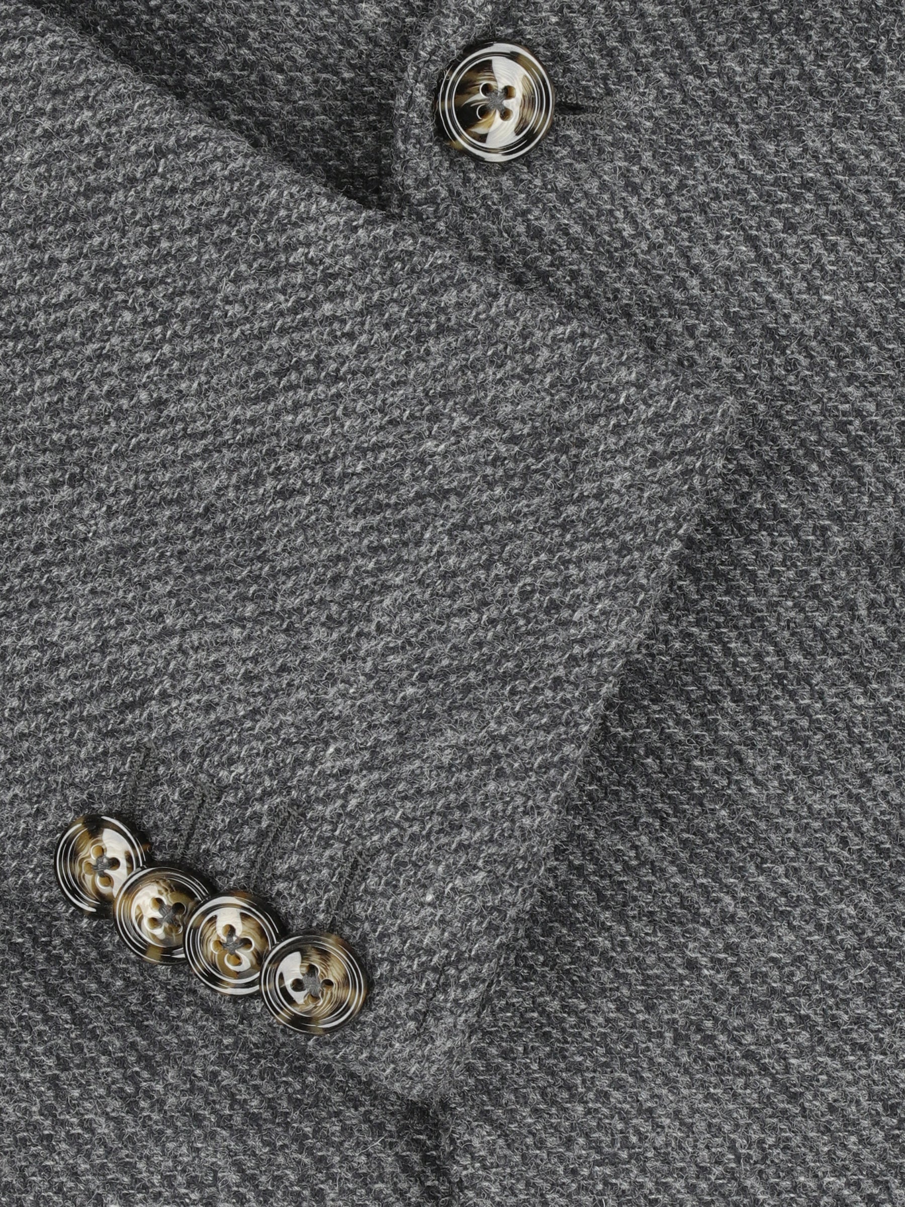 Dark Grey Dobby Structured Wool & Cashmere Blazer - Sartoria