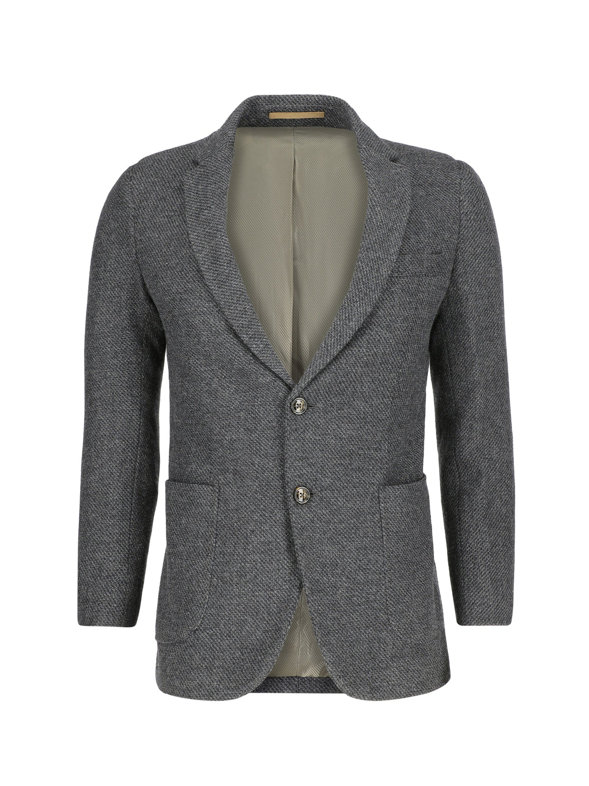 Dark Grey Dobby Structured Wool & Cashmere Blazer - Sartoria