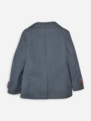 Dark Grey Herringbone Kids Blazer