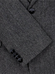 Dark Grey Herringbone Wool Cashmere Blazer - Sartoria