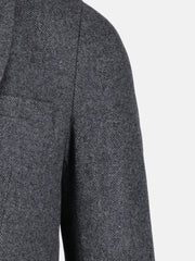 Dark Grey Structured Wool Blended Blazer