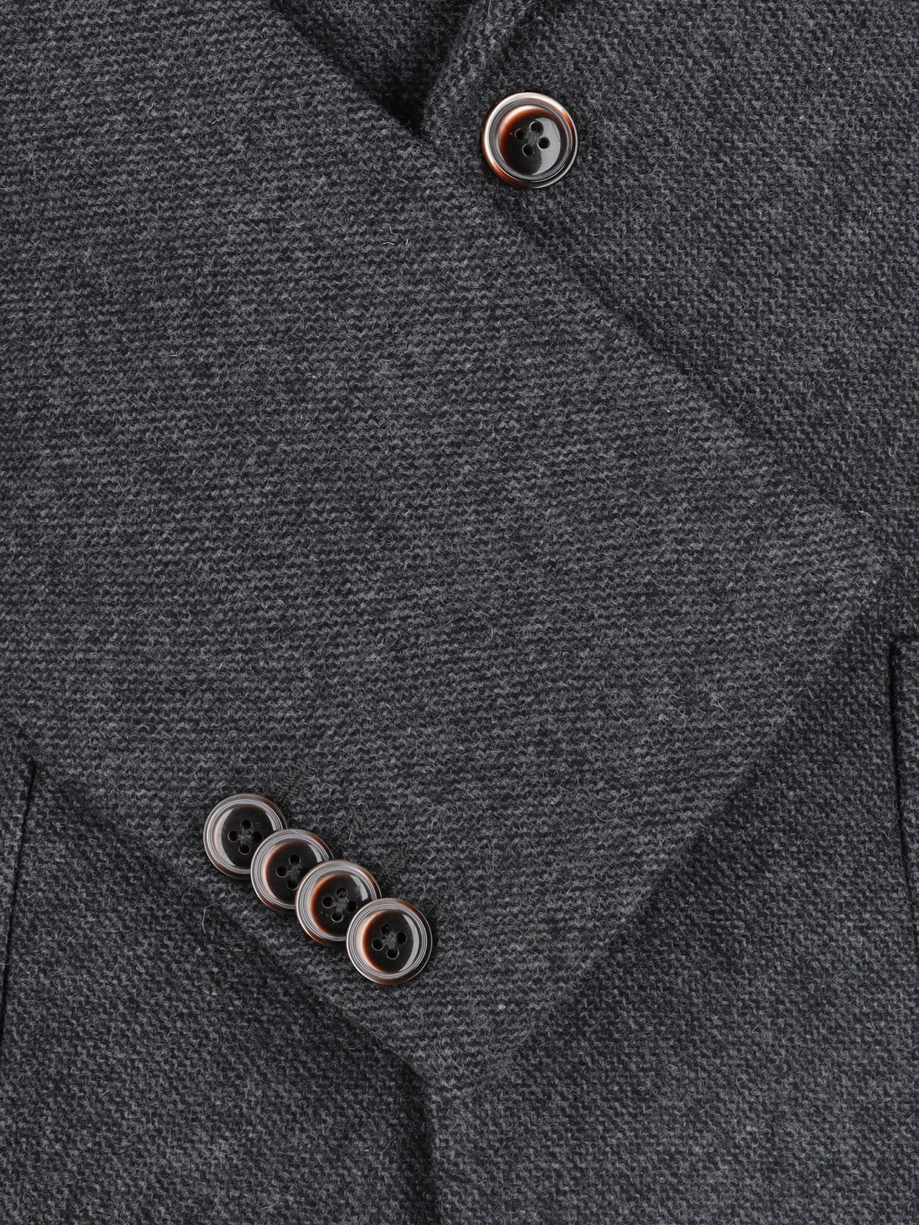 Dark Grey Structured Wool Blended Blazer