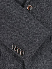 Dark Grey Structured Wool Blended Blazer