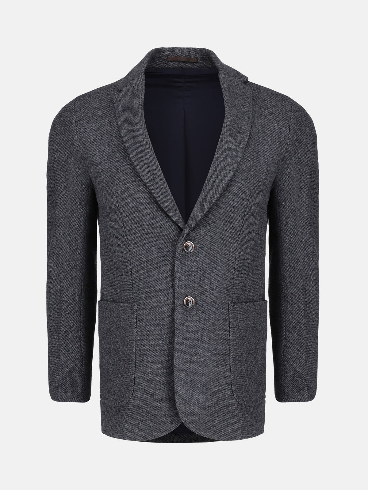 Dark Grey Structured Wool Blended Blazer