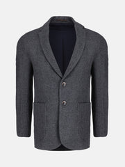 Dark Grey Structured Wool Blended Blazer