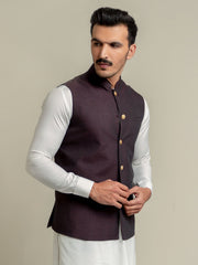 Dark Maroon Melange Waistcoat