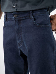 Dark Washed Navy Blue Casual Fit Jeans