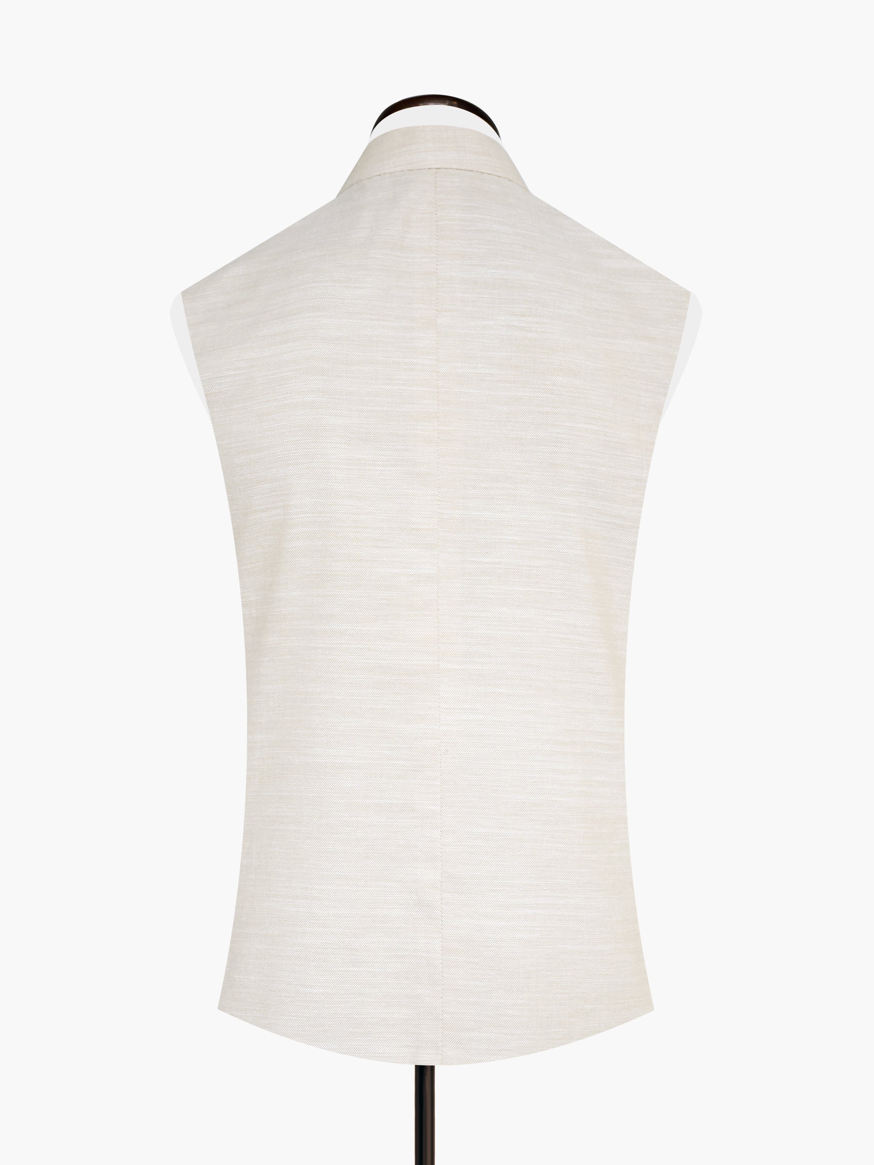 Ecru Beige Textured Waistcoat