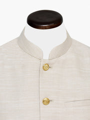 Ecru Beige Textured Waistcoat