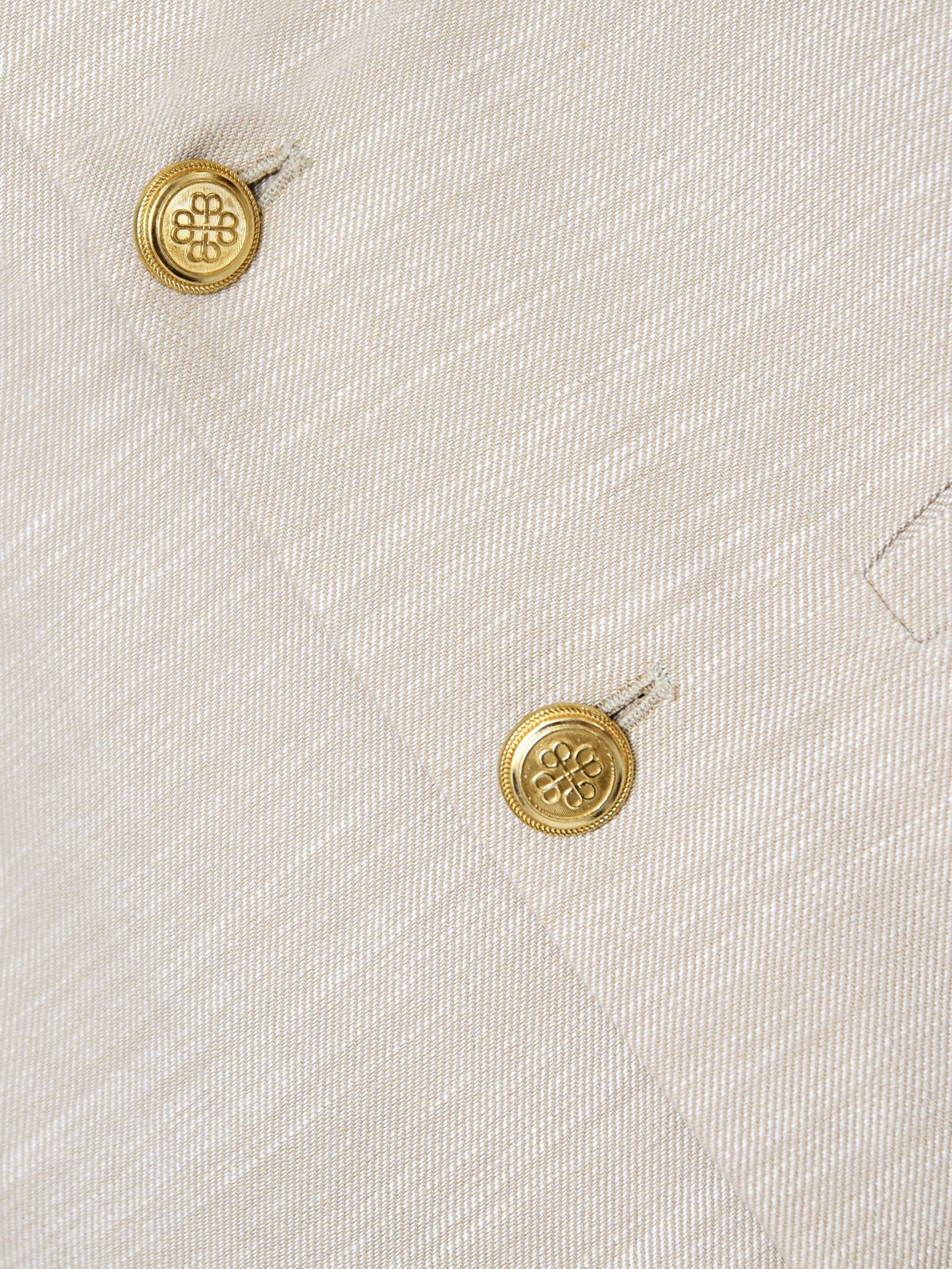 Ecru Beige Textured Waistcoat