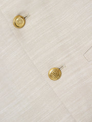 Ecru Beige Textured Waistcoat