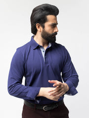 Full Sleeve Navy Pima Polo Shirt