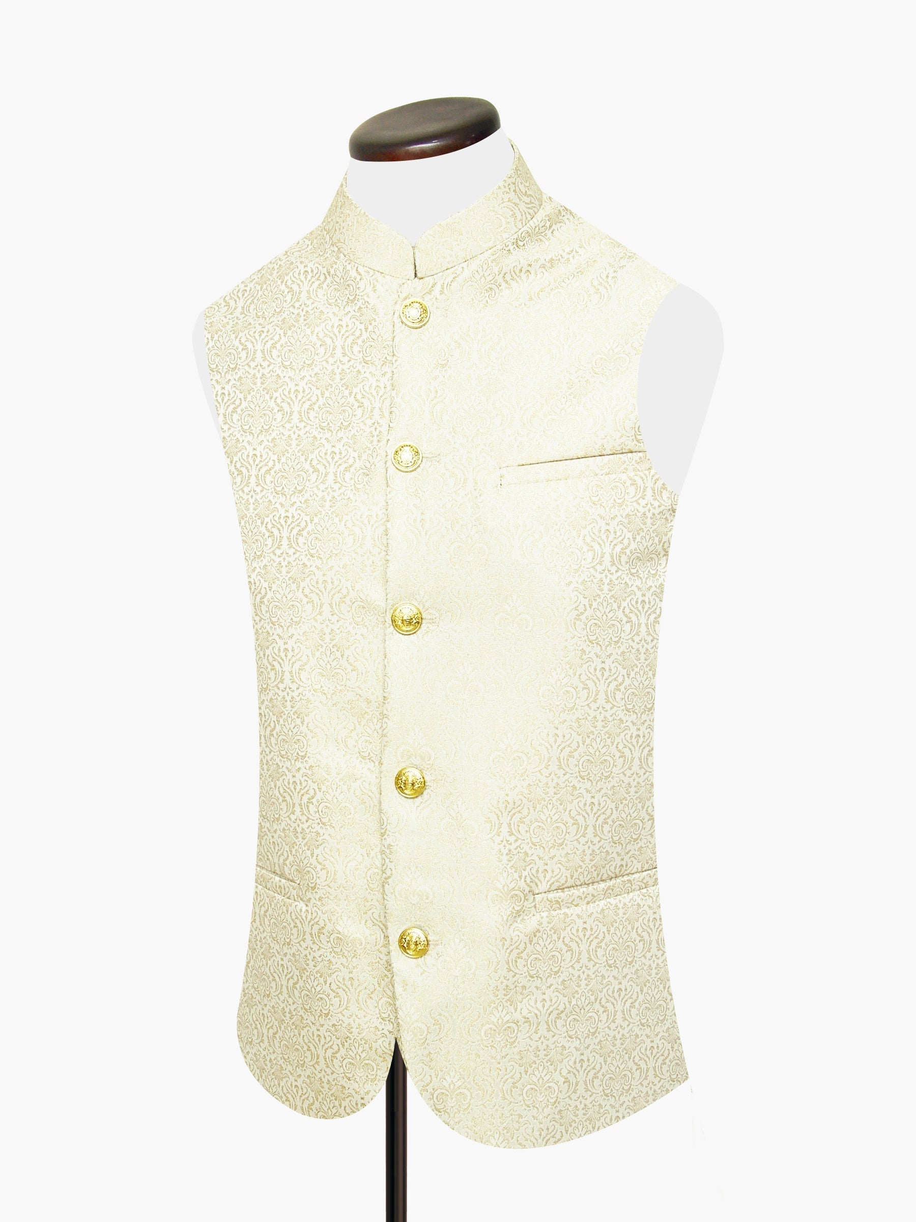 Golden Floral Patterned Waistcoat