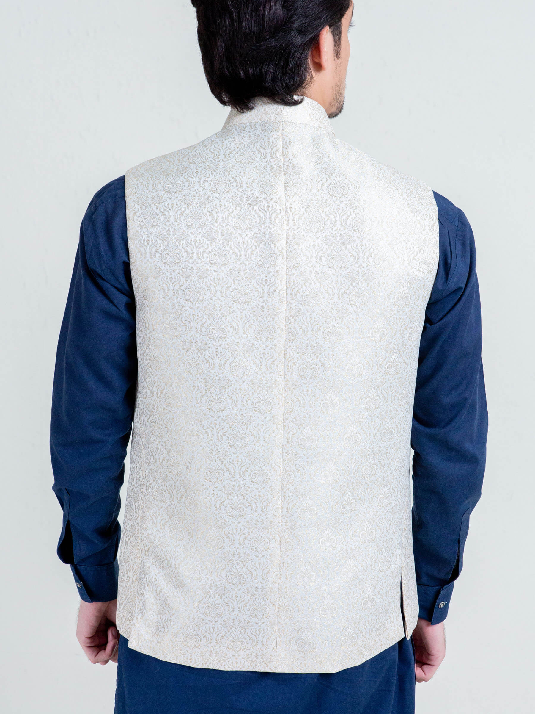 Golden Floral Patterned Waistcoat