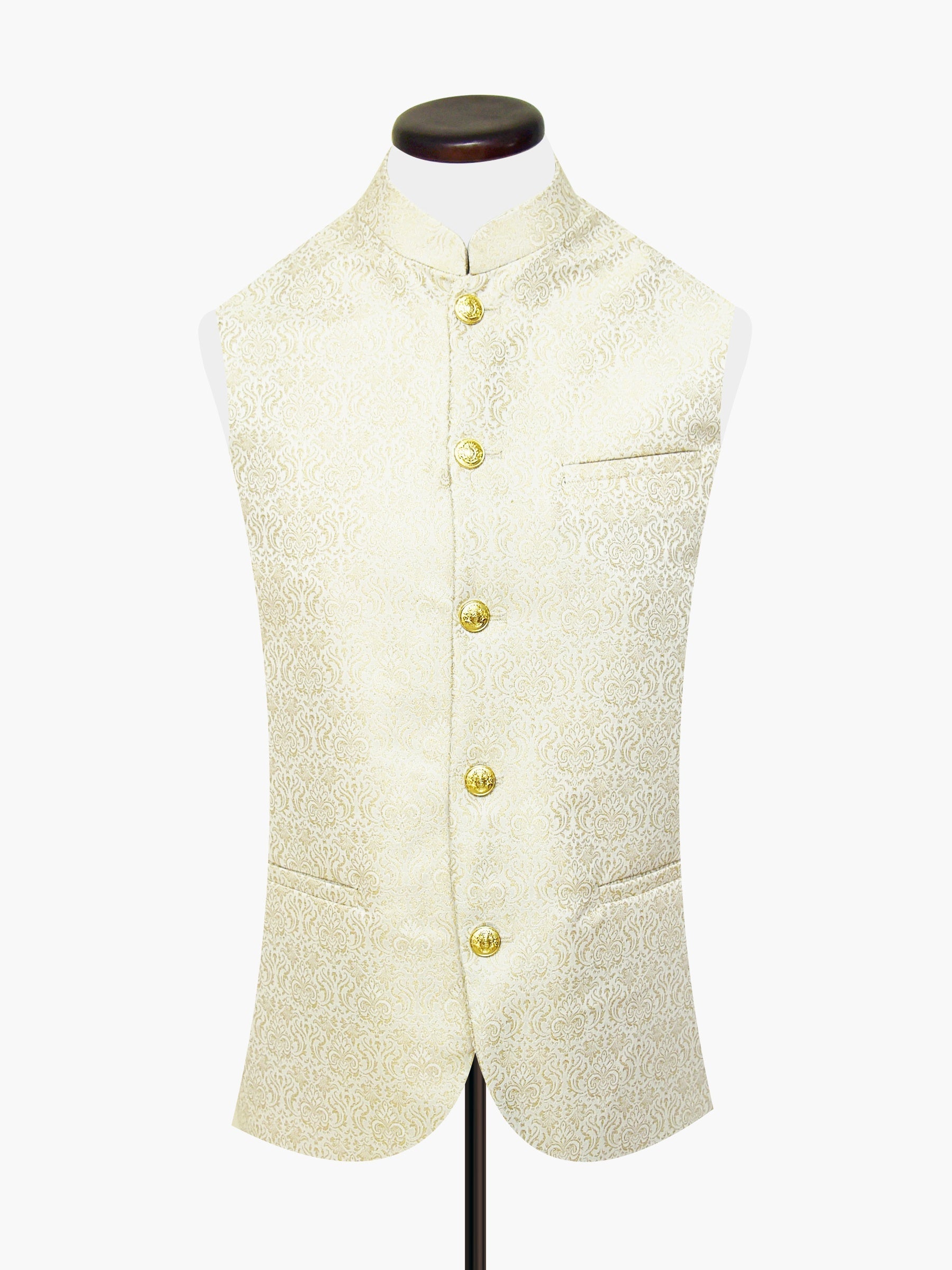 Golden Floral Patterned Waistcoat