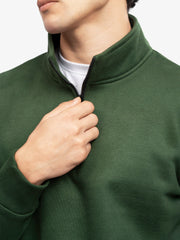 Green Fleece Mock Neck Quarter Zipper