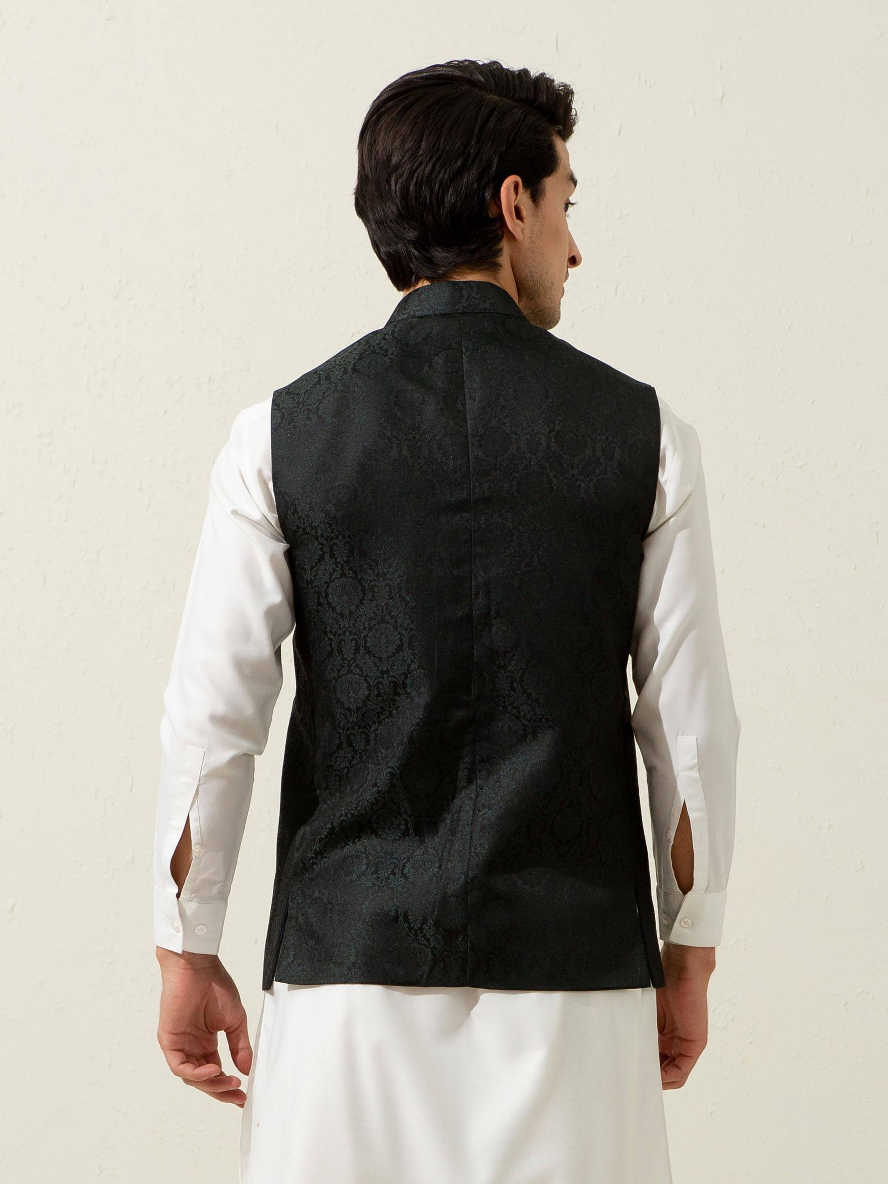 Green Floral Patterned Waistcoat