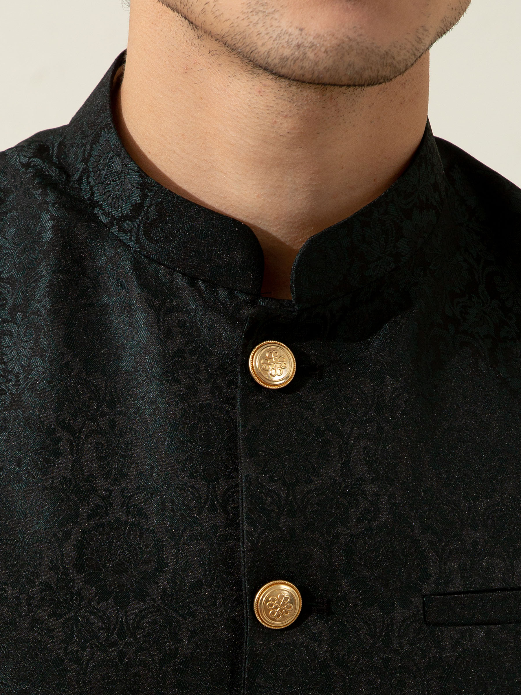 Green Floral Patterned Waistcoat