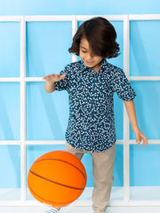 Green Floral Printed Short Sleeve Casual Shirt