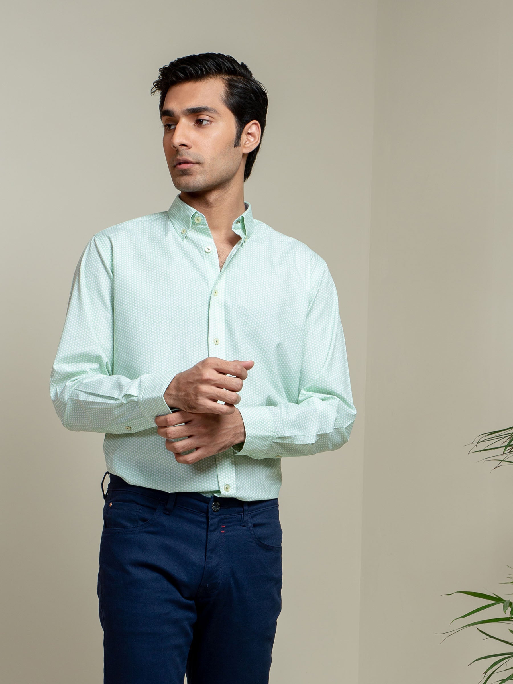 Green Geo Printed Shirt
