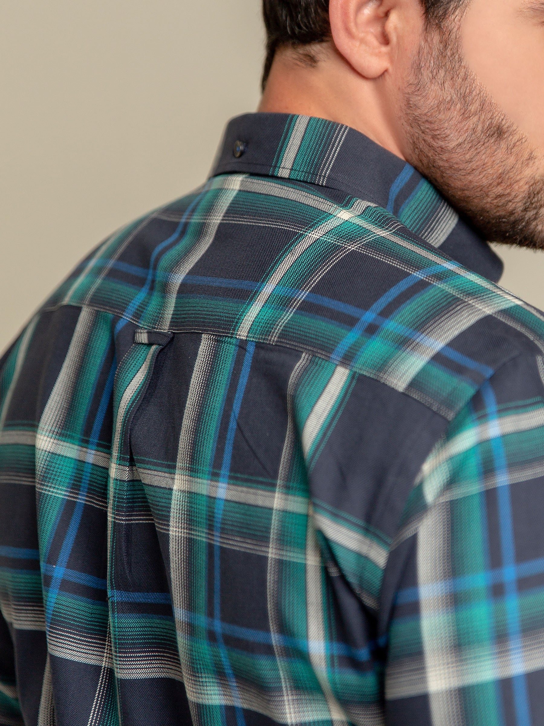 Green & Navy Blue Checkered Shirt