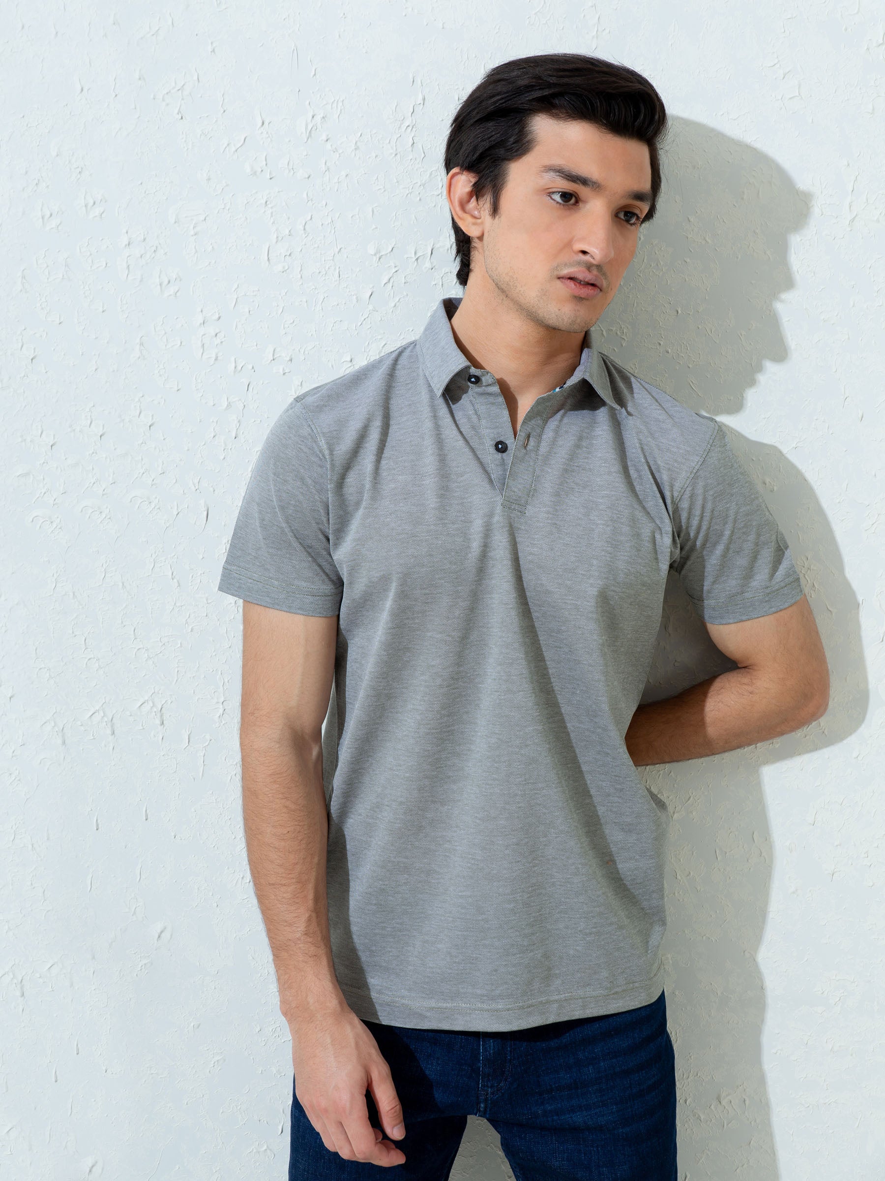 Green Pique Mercerized Polo Shirt