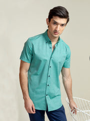 Green Polka Dot Half Sleeve Shirt
