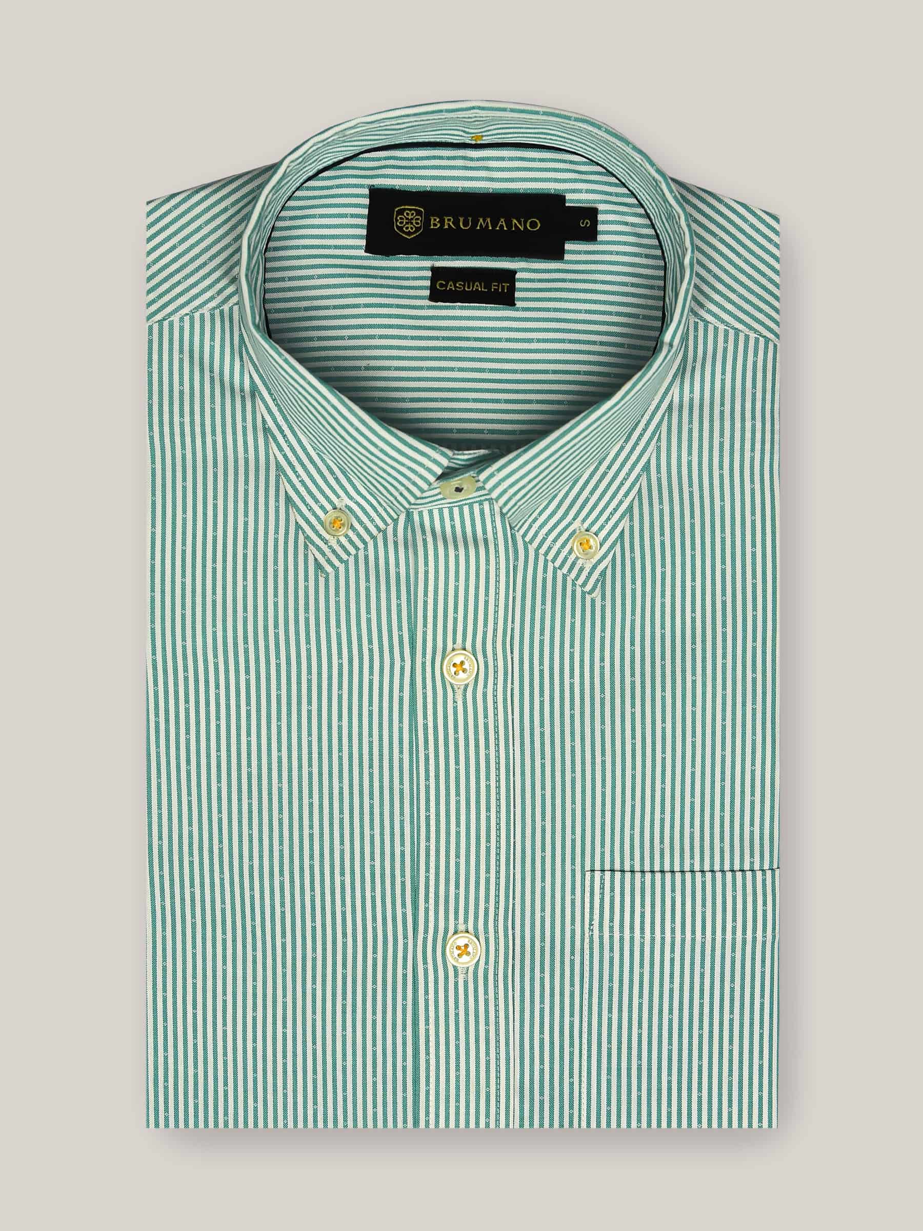 Green Striped Button Down Shirt
