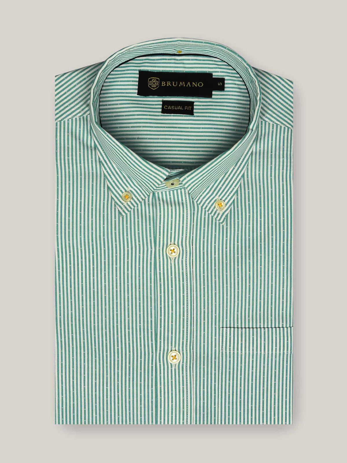 Green Striped Button Down Shirt
