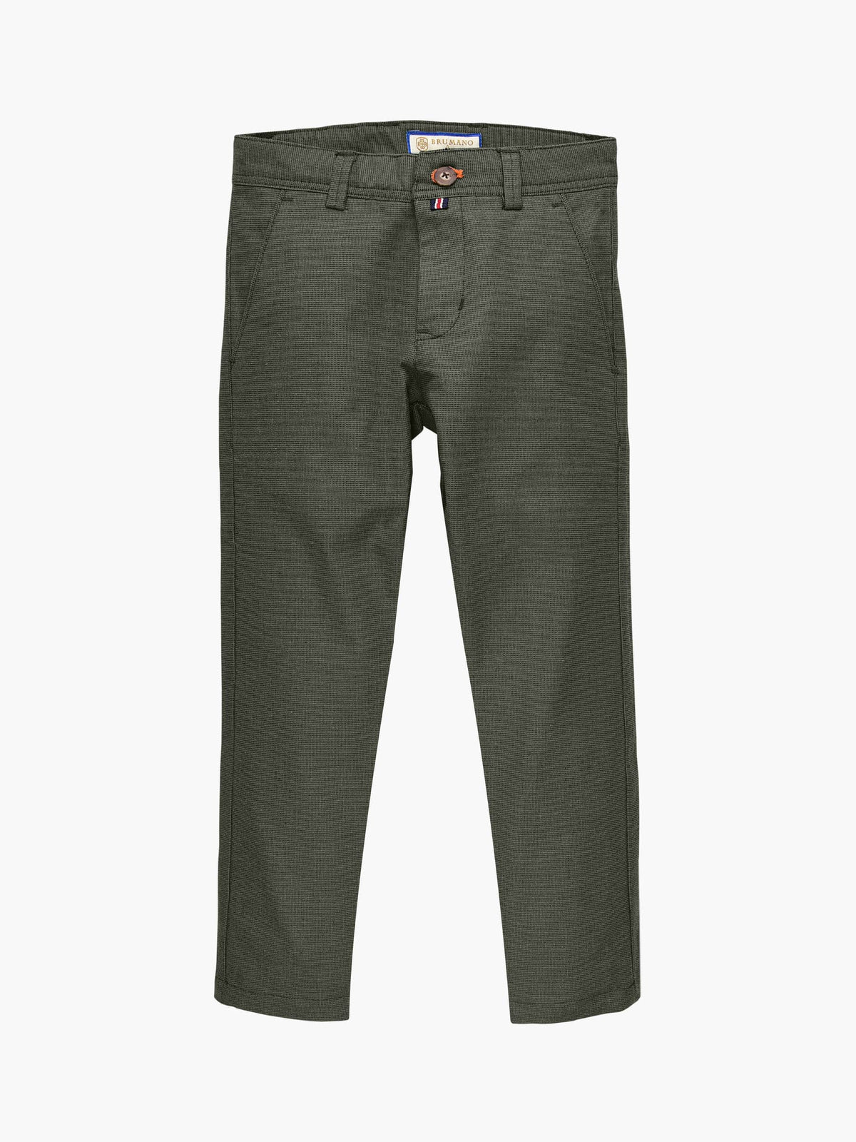 Green Structured Casual Trouser