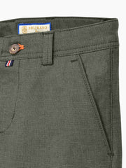 Green Structured Casual Trouser