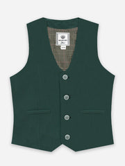 Green Formal Vest With Bow - Junior