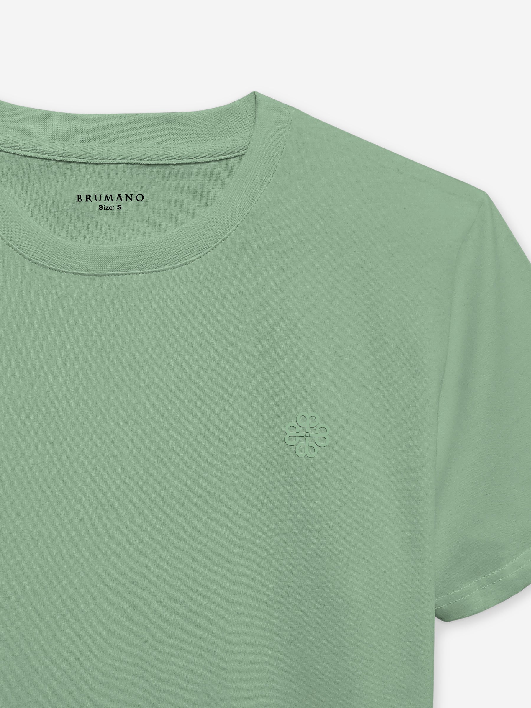 Green 100% Combed Cotton Crew Neck T-Shirt