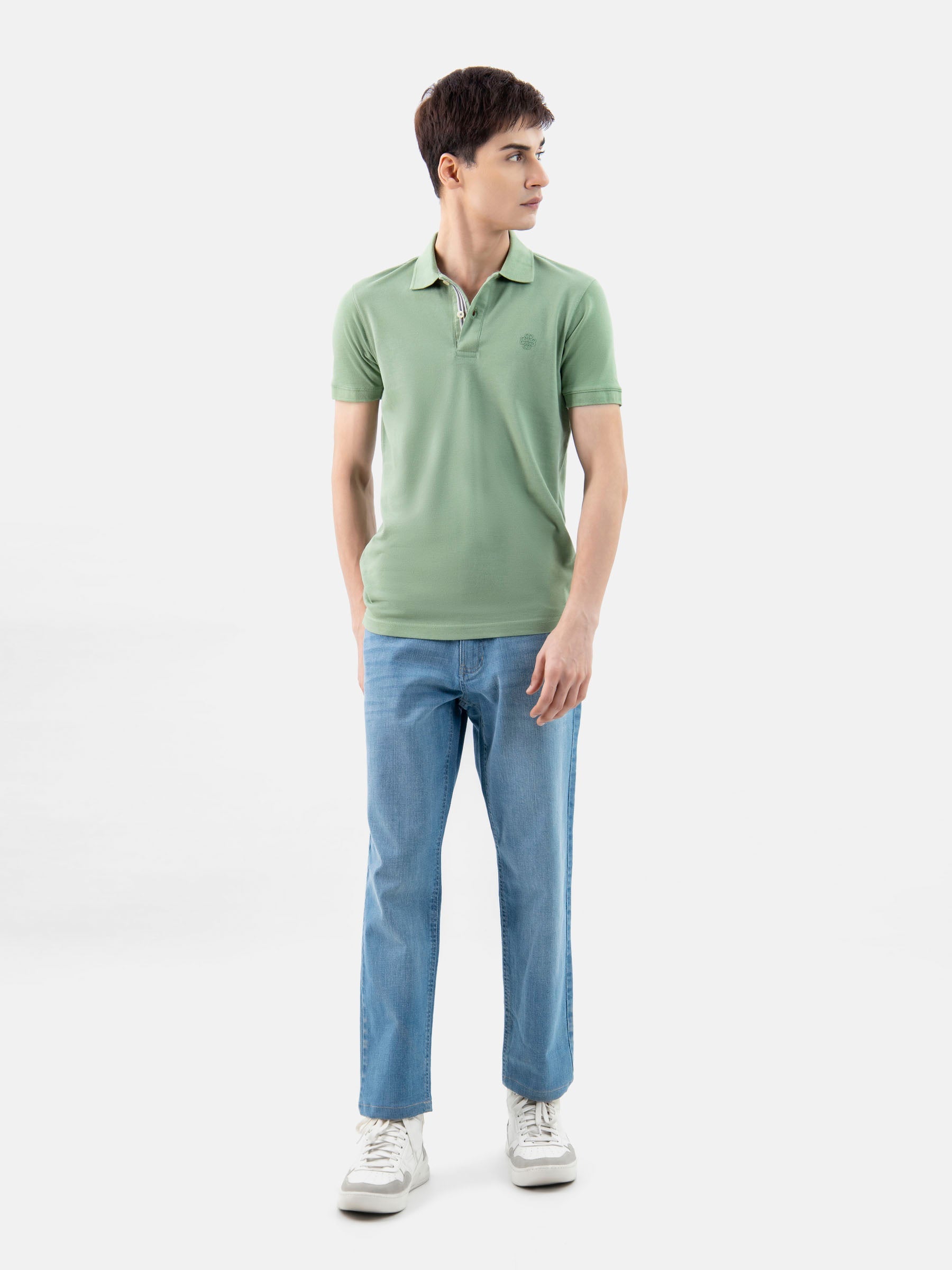 Green 100% Cotton Basic Polo