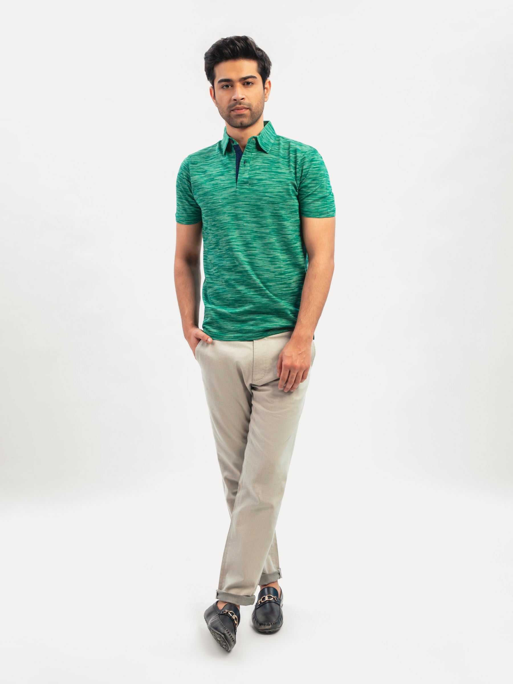 Green Dobby Mercerized Polo Shirt
